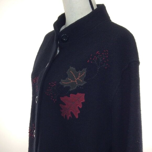 NORDIC design womens coat sz large black 100% wool - Picture 9 of 12